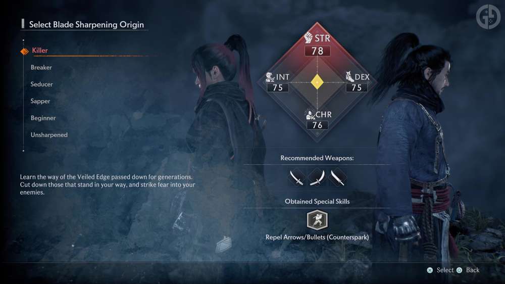 Rise of the Ronin's Blade Sharpening Origin class system explained