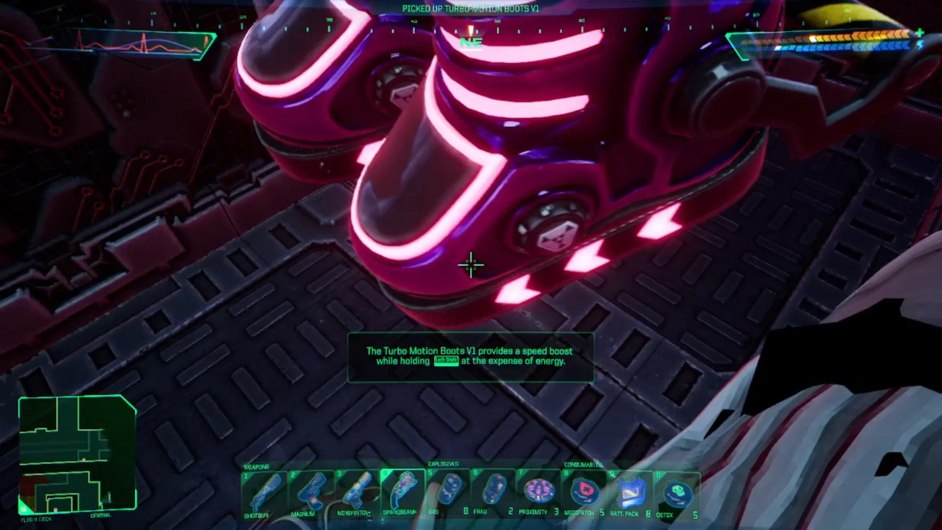 Turbo Boots location in System Shock