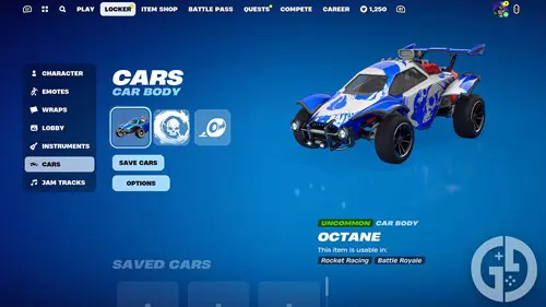 The car options in Fortnite Locker