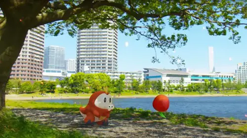 A promotional image of Fuecoco in Pokemon GO