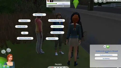 Adding a sim to the household through cheats