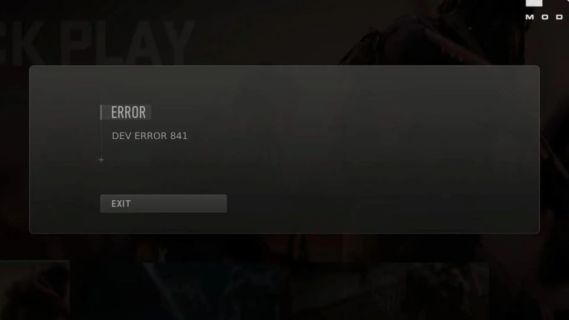 Dev Error 841 in Modern Warfare 3