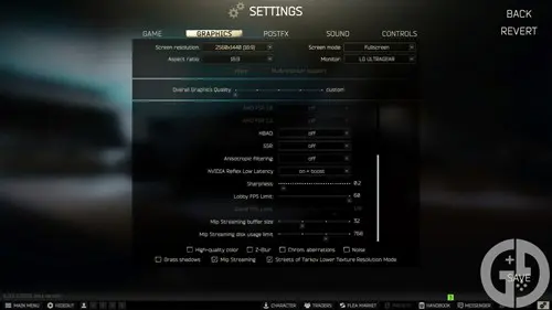 Image of the best settings in Escape from Tarkov