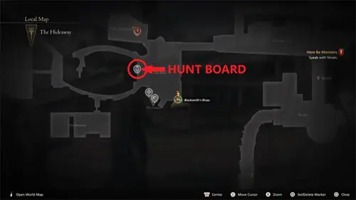 Image of the Hunt Board map location in Final Fantasy 16