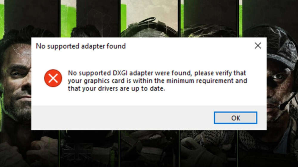 How to fix Modern Warfare 2's "No Supported DXGI Adapter found" error