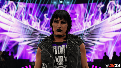 Rhea Ripley as she appears in WWE 2K24.