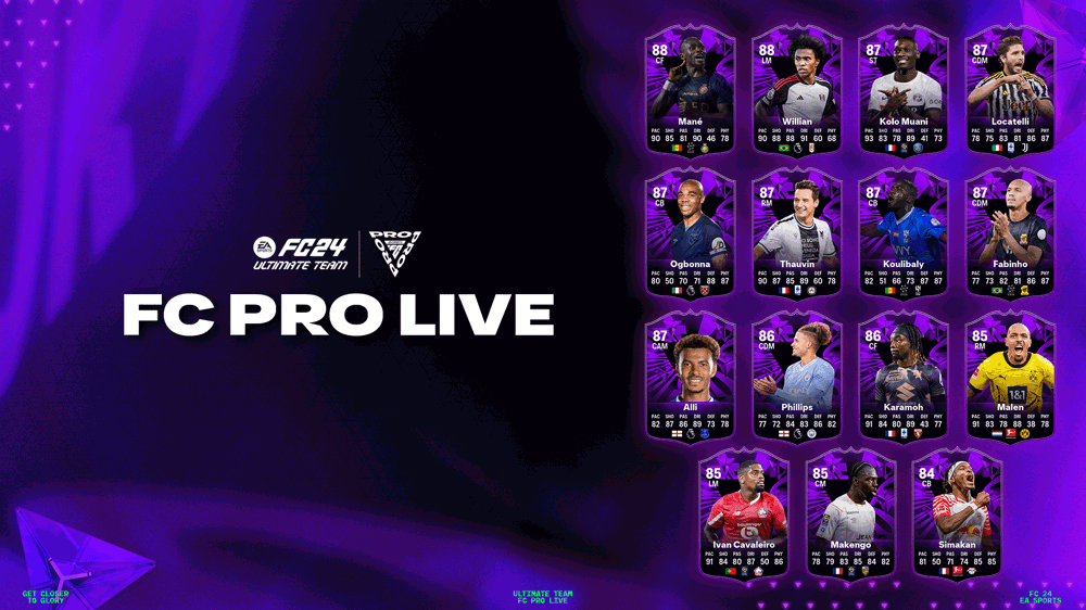 EA FC 24 Pro Live promo, from Kolo Muani to Alli