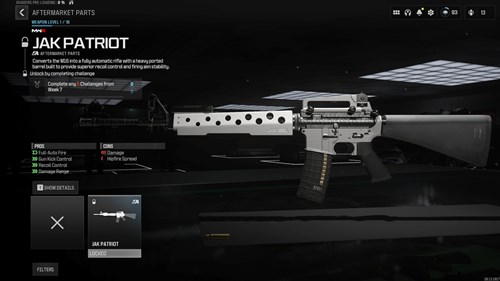 Image of the JAK Patriot conversion kit for the M16 in MW3