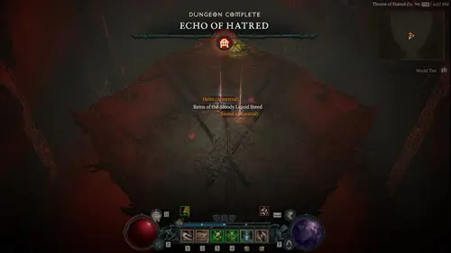 A screenshot of loot that drops from defeating the Echo of Lilith