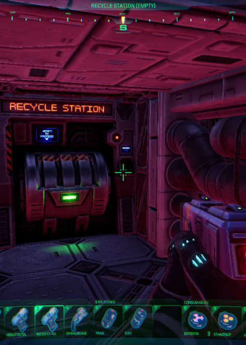 How to find & use the Recycle machine to recycle junk in System Shock