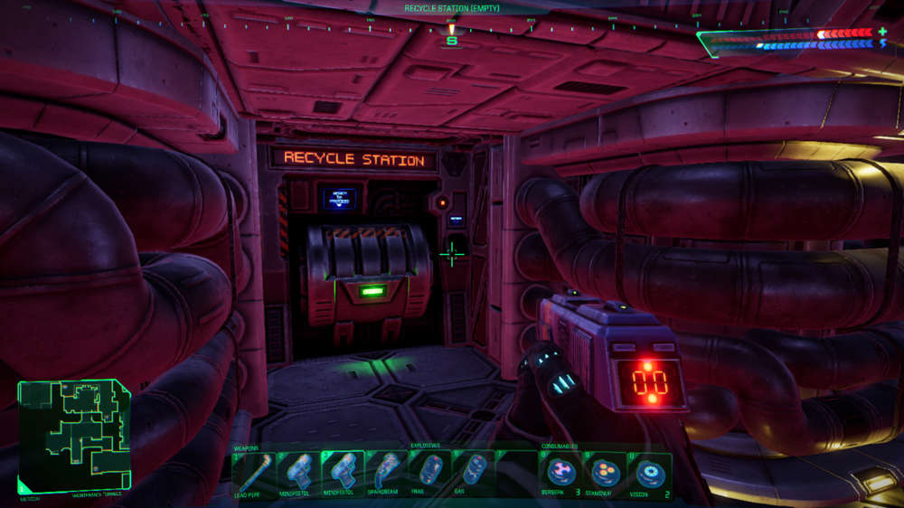 How to find & use the Recycle machine to recycle junk in System Shock