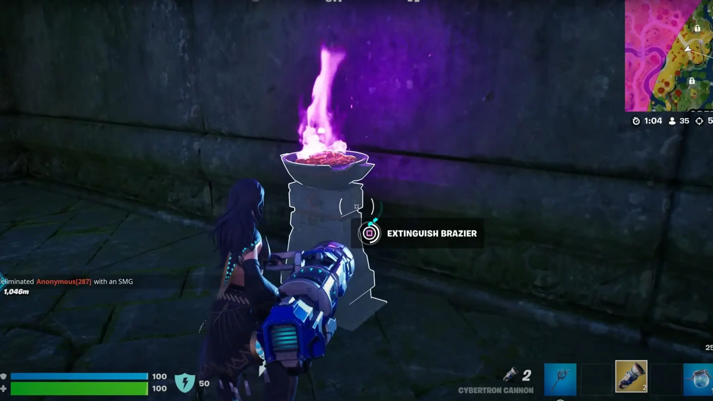 A brazier in Fortnite