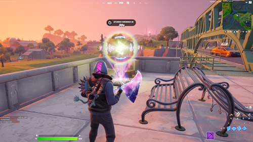 Fortnite-Alien-Hologram-Pad -green-steel-bridge