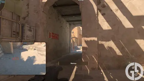 Image of the B Rush flash lineup on Dust2 in CS2