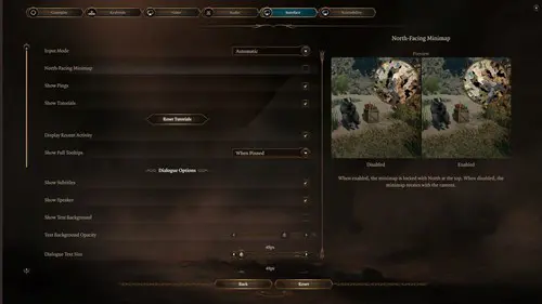 Image of the UI settings in Baldur's Gate 3