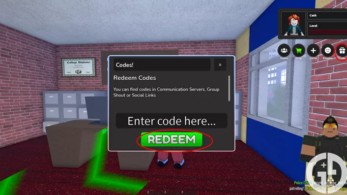 Screenshot showing how to redeem Emergency Simulator District: Detroit codes
