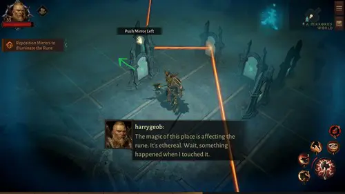 Diablo Immortal Lost Runes Mirror Puzzle Step One