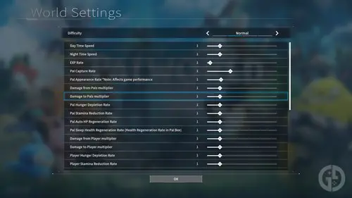 Palworld custom difficulty