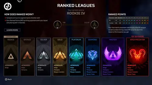 Apex Ranked Points menu