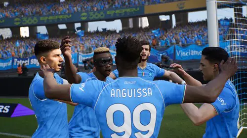 Image of Napoli players celebrating in eFootball 2024