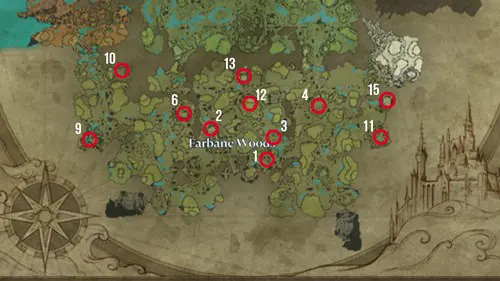 V Rising Boss Locations: Farbane Woods locations