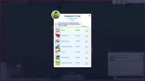 Fertility aspiration reward in The Sims 4