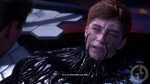 Harry as Venom at the end of Marvel's Spider-Man 2