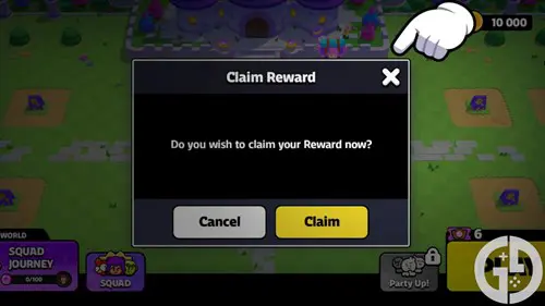 Image of the Claim Reward screen in Squad Busters