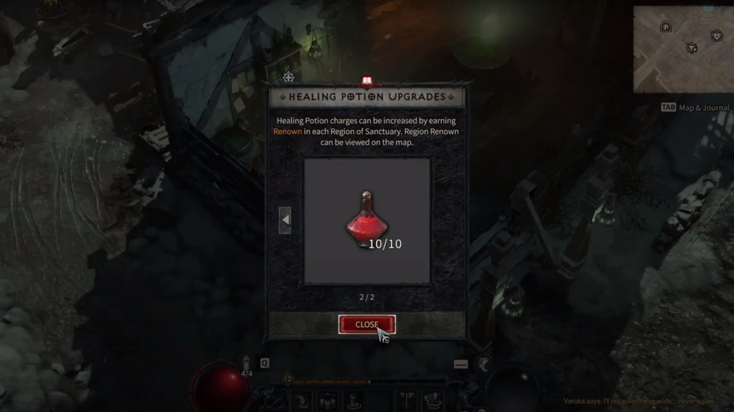 To get more Healing Potions in Diablo 4, you must increase your Renown.