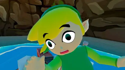 Shocked Link in Wind Waker