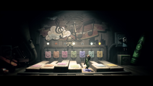 Low jumping on piano keys in Little Nightmares 3