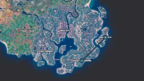 Fortnite: How to travel from Kenjutsu Crossing to Knotty Nets without touching water