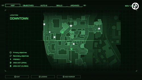 All protect and serve locations in map 1 of RoboCop