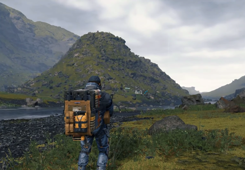 Sam Porter Bridges looking over a mountain in Death Stranding.