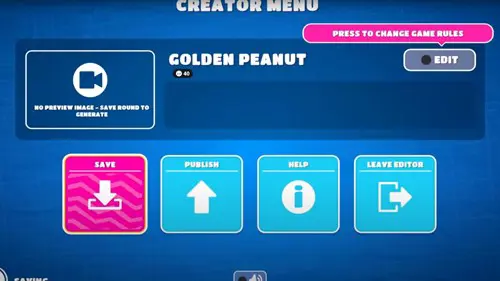 The Creator Menu in Fall Guys Creative