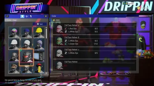 an image of the Street Fighter 6 item recolouring menu