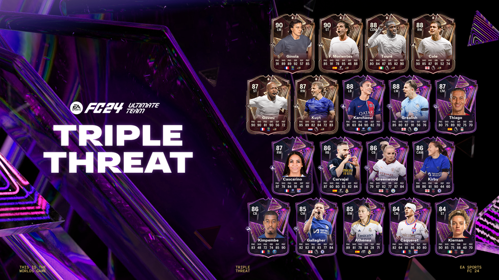 All EA FC 24 Triple Threat players, including Yaya Toure, Ginola & Cascarino