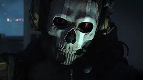 Ghost's iconic skull mask from Modern Warfare II.