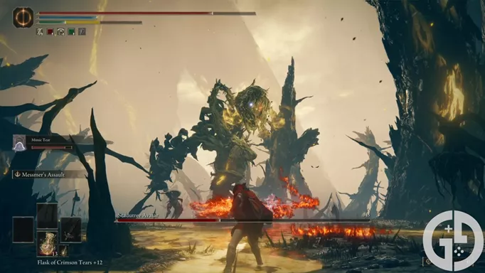 Image of the Scadutree Avatar's head slam attack in Elden Ring Shadow of the Erdtree