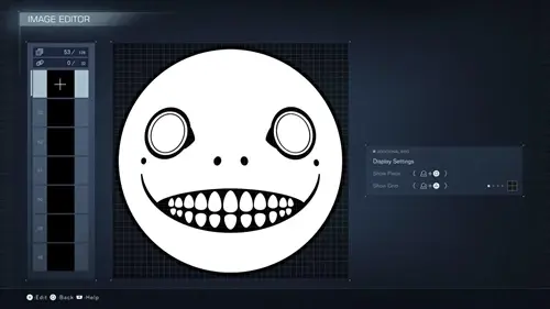 Image of a Nier Emil decal in Armored Core 6