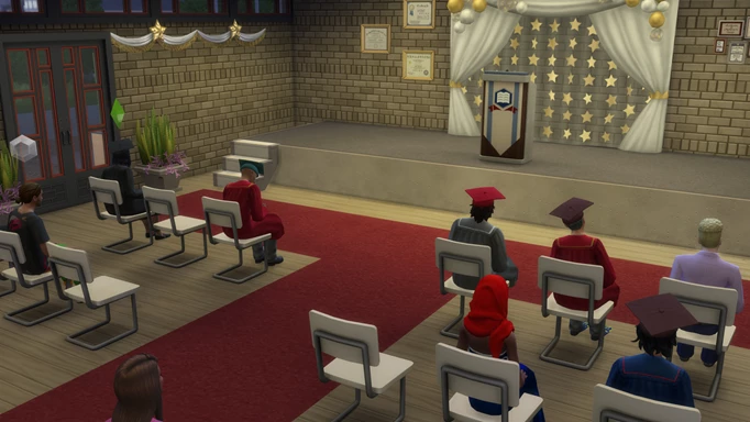 Graduation ceremony in The Sims 4