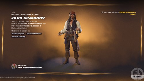 Jack Sparrow skin in Fortnite