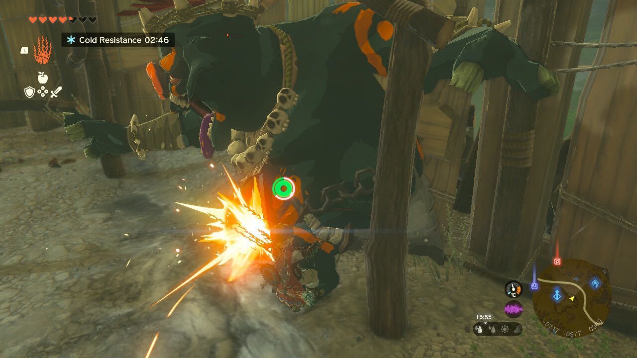 Link performs a charge attack on an enemy in The Legend of Zelda: Tears of the Kingdom