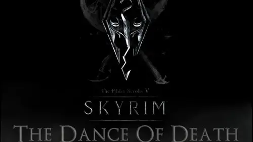 key art of the The Dance of Death mod, one of the best Skyrim mods