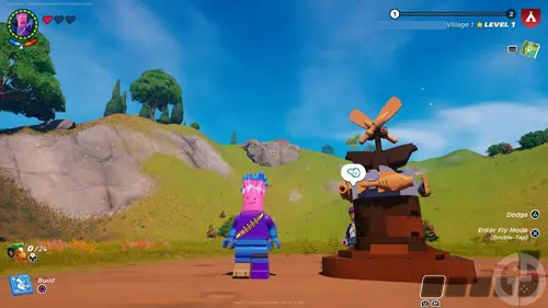 A village in the Grasslands of LEGO Fortnite