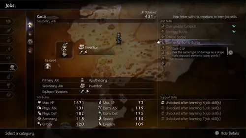 Octopath Traveler 2 Inventor Job Skills