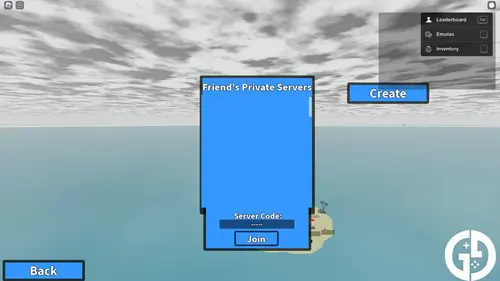 The box where players can redeem ABA private server codes.