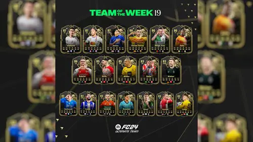 Image of the TOTW 19 squad in EA FC 24