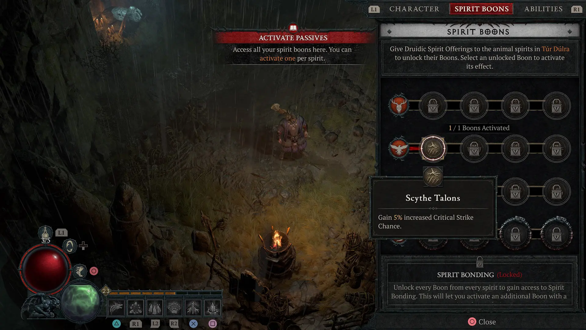 Spirit Boons in Diablo 4 give buffs to your character