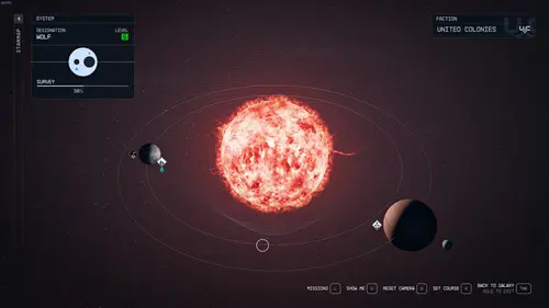 the Wolf solar system in Starfield